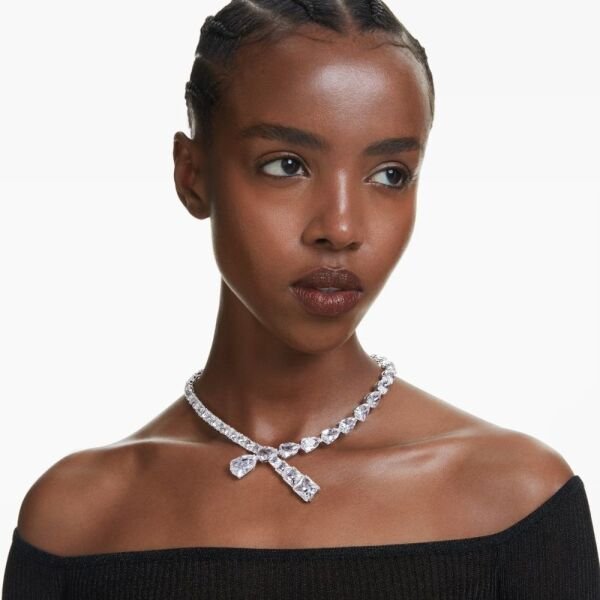 5692521 Swarovski Kolye Matrix necklace, Mixed cuts, White, Rhodium plated 5692521
