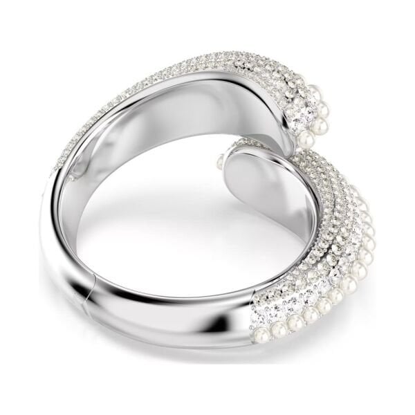 5692108 Swarovski Bilezik Sublima cuff, Statement, Crystal pearl, Round cut, White, Rhodium plated 5692108