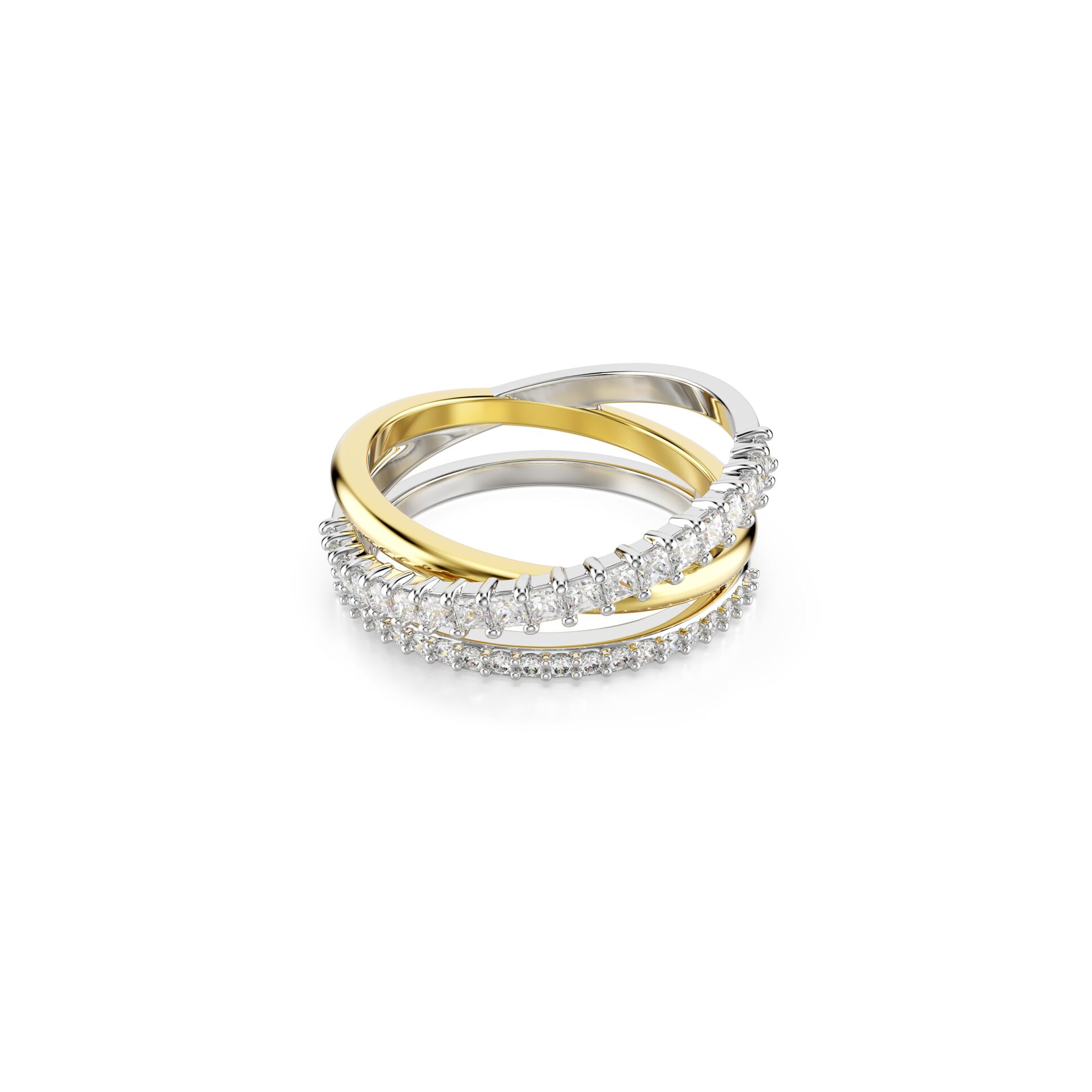 5714165 Swarovski Yüzük Re Hyperbola:Rıng 3 Band Whıte/Mıx 60