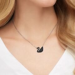 5347329 Swarovski Kolye Iconic Swan:Pendant Jet Hem/Rhs 5347329
