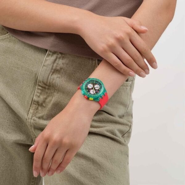 SUSG409 Swatch Neon Emerald Chrono Erkek Kol Saati