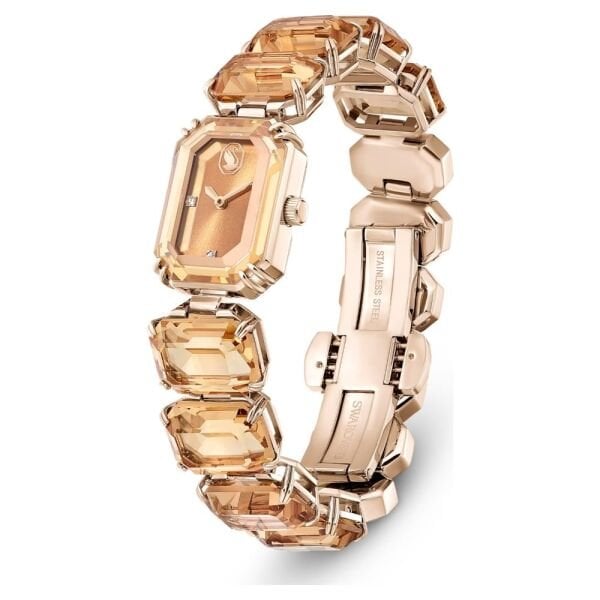 5729841 Watch, Octagon Cut Bracelet, Brown, Champagne Gold-Tone Finish
