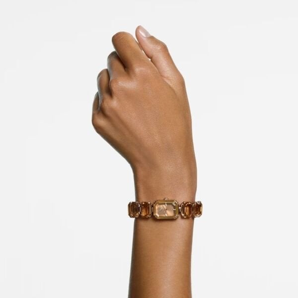 5729841 Watch, Octagon Cut Bracelet, Brown, Champagne Gold-Tone Finish