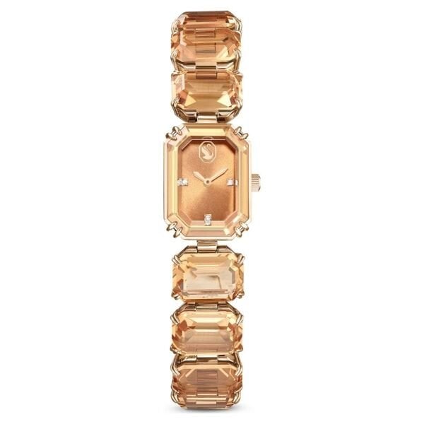 5729841 Watch, Octagon Cut Bracelet, Brown, Champagne Gold-Tone Finish