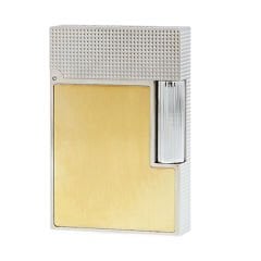 18601 St Dupont Ligne 2 Small Platinium and Brushed Gold Çakmak