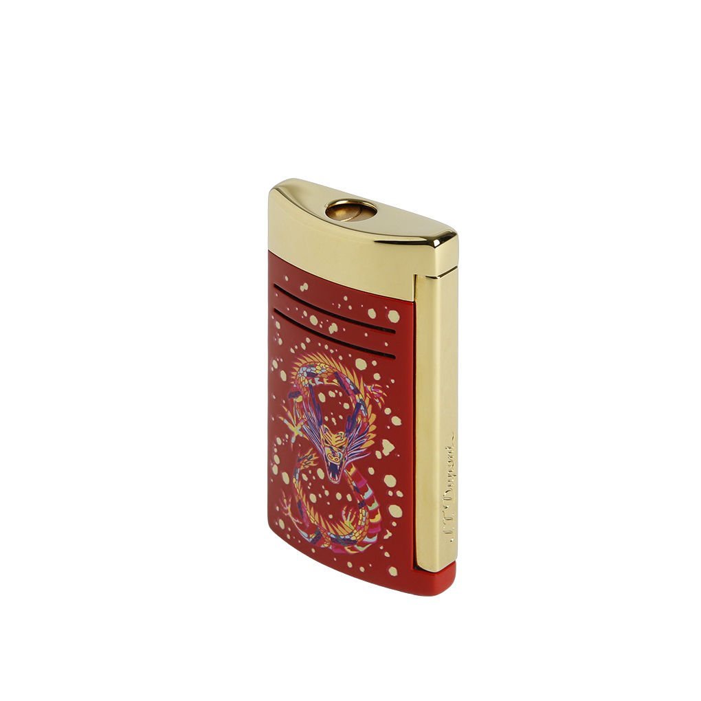020176 St Dupont Maxijet Burgundy and Golden Dragon Çakmak