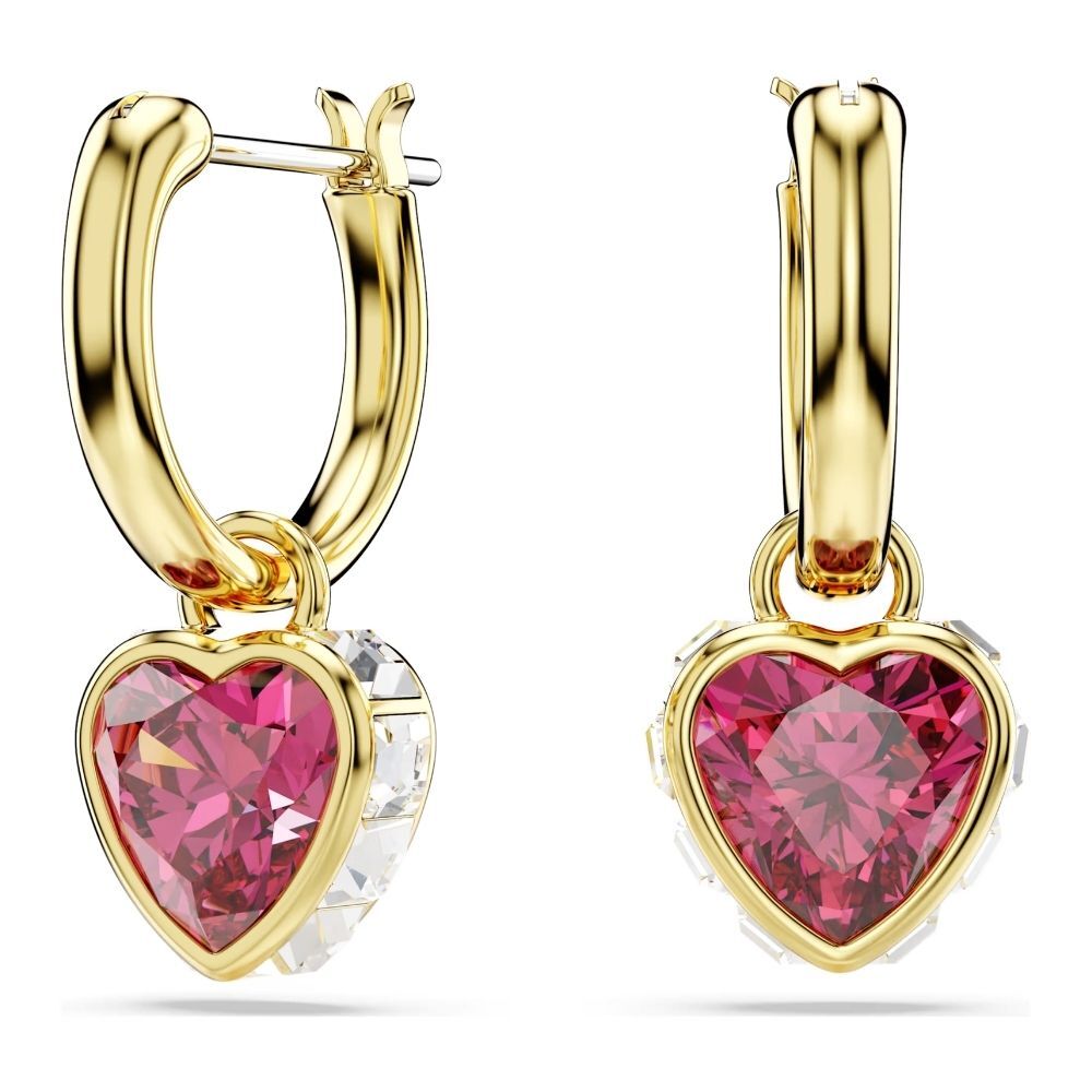 5684760 Swarovski Küpe Chroma:Pe Mn Hoop Drop Heart Red/Gos 5684760